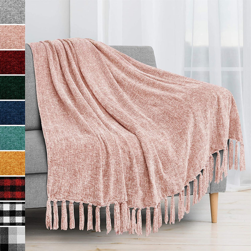 100% Polyester Pink Portable Modern Bed Sofa Braided Super Chenille Large  Knitted Throw Chunky Knit Weight Blanket - China Chunky Knit Weighted  Blanket and Coarse Thread Woolen Throw price