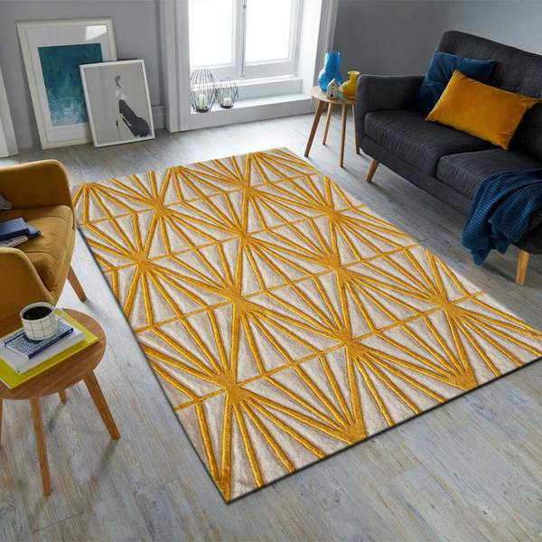 Paco Home STELLA SV Modern Geometric Design Yellow Large Area Rug 240 x  320cm