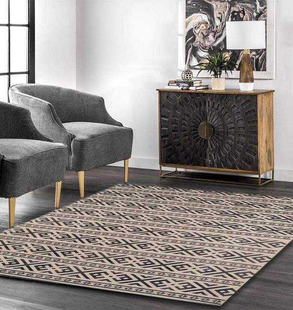 Grey Southwestern Area Rug