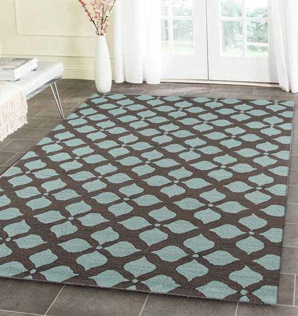 Grey Geometric Area Rug