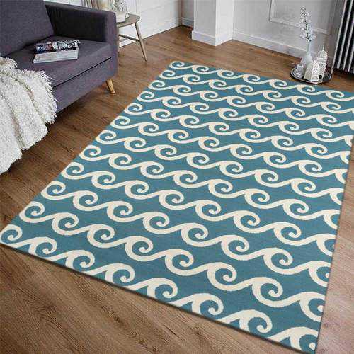 Blue Geometric Area Rug