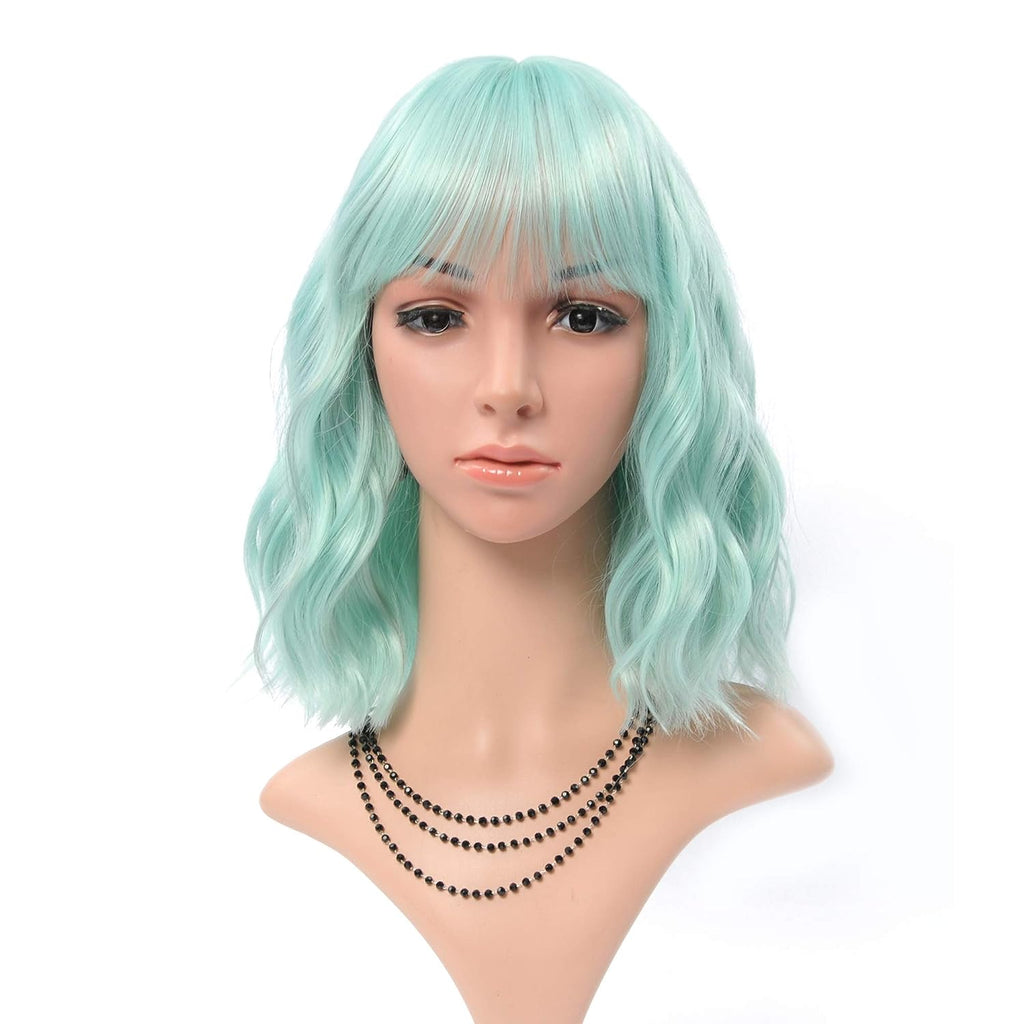 FAELBATY Green Human Hair Wigs