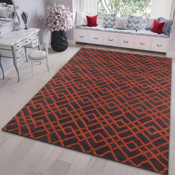 Grey Geometric Area Rug