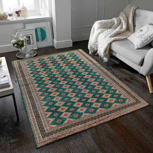 Teal Bokhara Area Rug