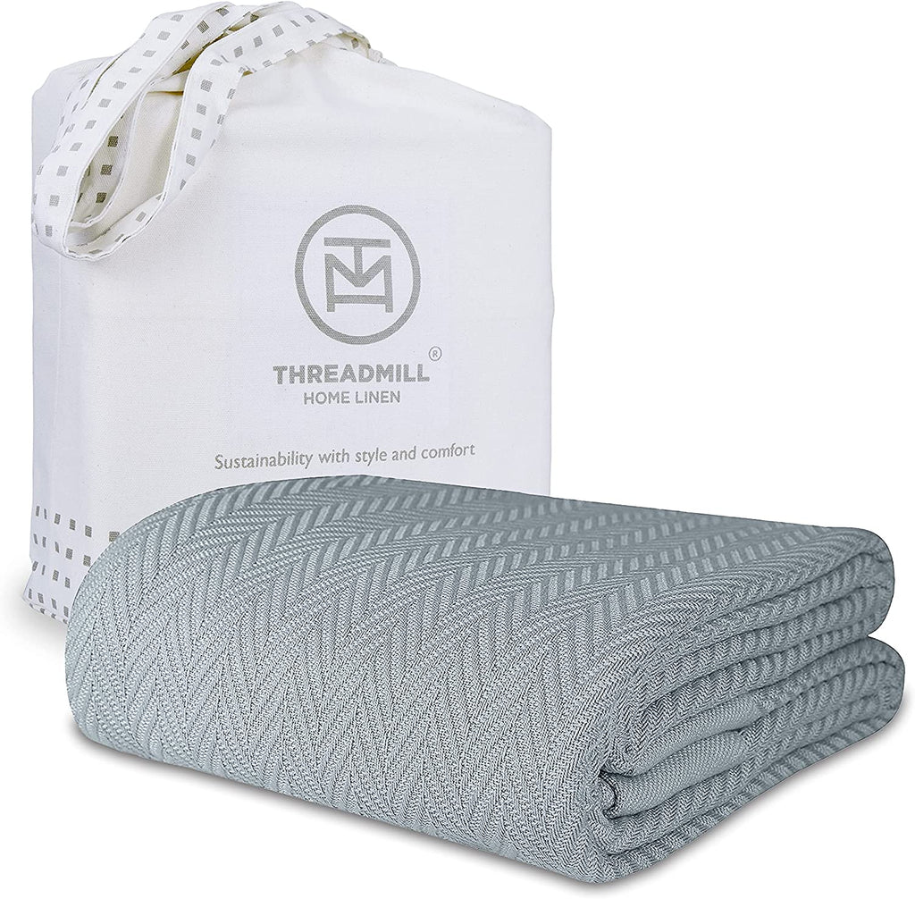 Threadmill Queen Size Grey Blanket