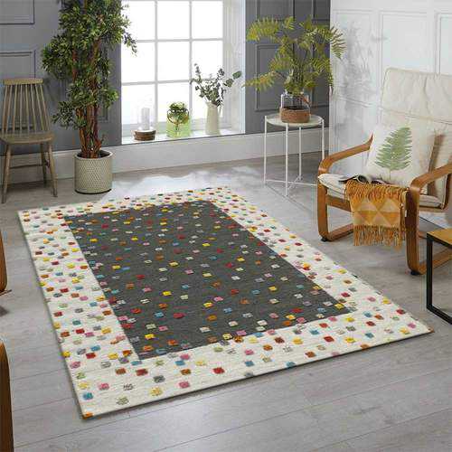 Grey Geometric Area Rug