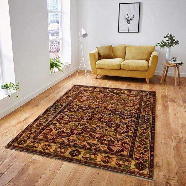 Brown Kazak Area Rug