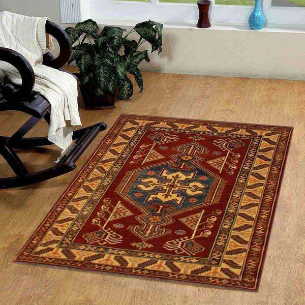 Brown Kazak Area Rug