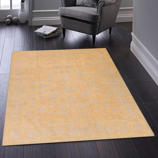 Gold Wool & Silk Area Rug