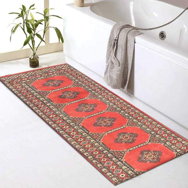 Bathroom rugs made of cotton or wool