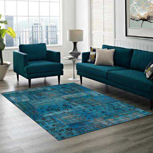 Teal Overdyed Area Rug