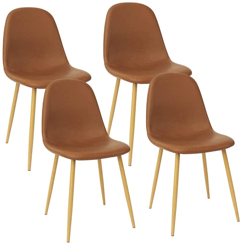 Washable PU Cushion Seat Dining Chairs