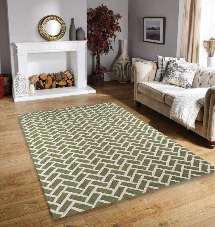 Green Geometric Area Rug