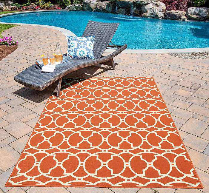 Orange Geometric Area Rug