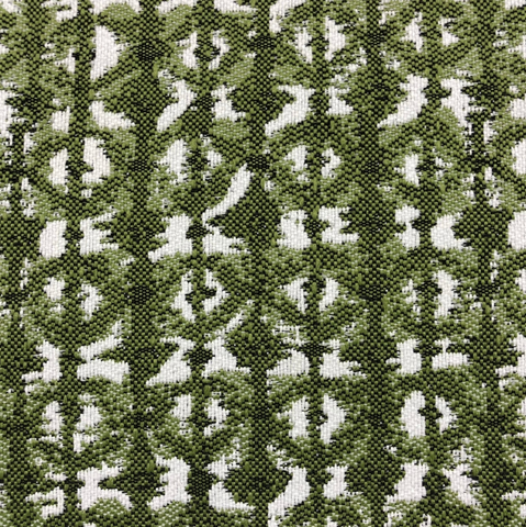 Green Geometric Ikat Performance Upholstery Fabric