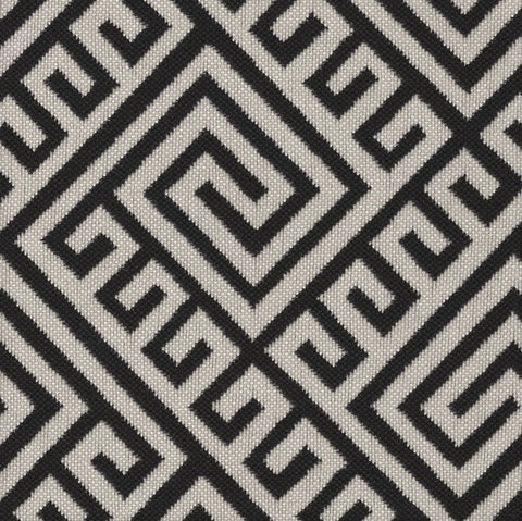 Black Greek Key Upholstery Fabric