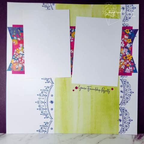 12x12 Scrapbook Layout featuring Stampin' Up!'s Friendship Royalty Stampset