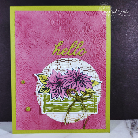 Handmade card from Diane Inkster featuring a pink pointsettia
