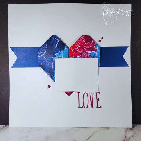 12x12 Scrapbook Layout using Origami Heart