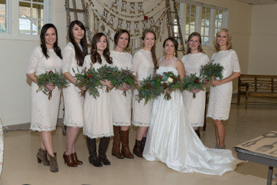 Bride and bridesmaids