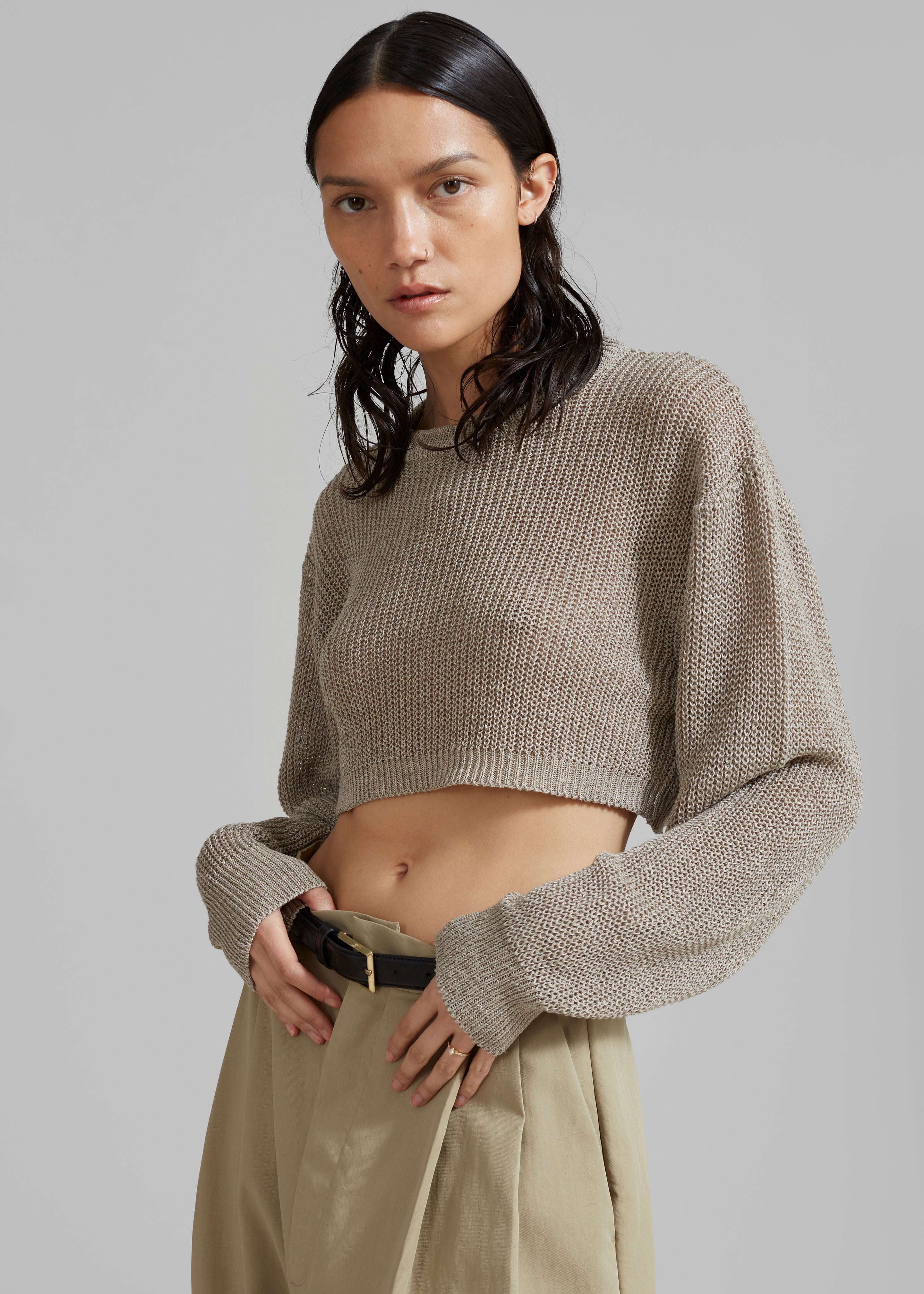 enof cropped knit オフホワイト