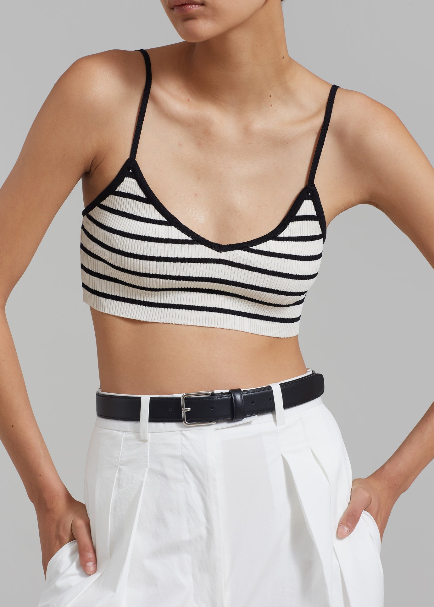 Jade Knit Bralette - White Stripe – The Frankie Shop