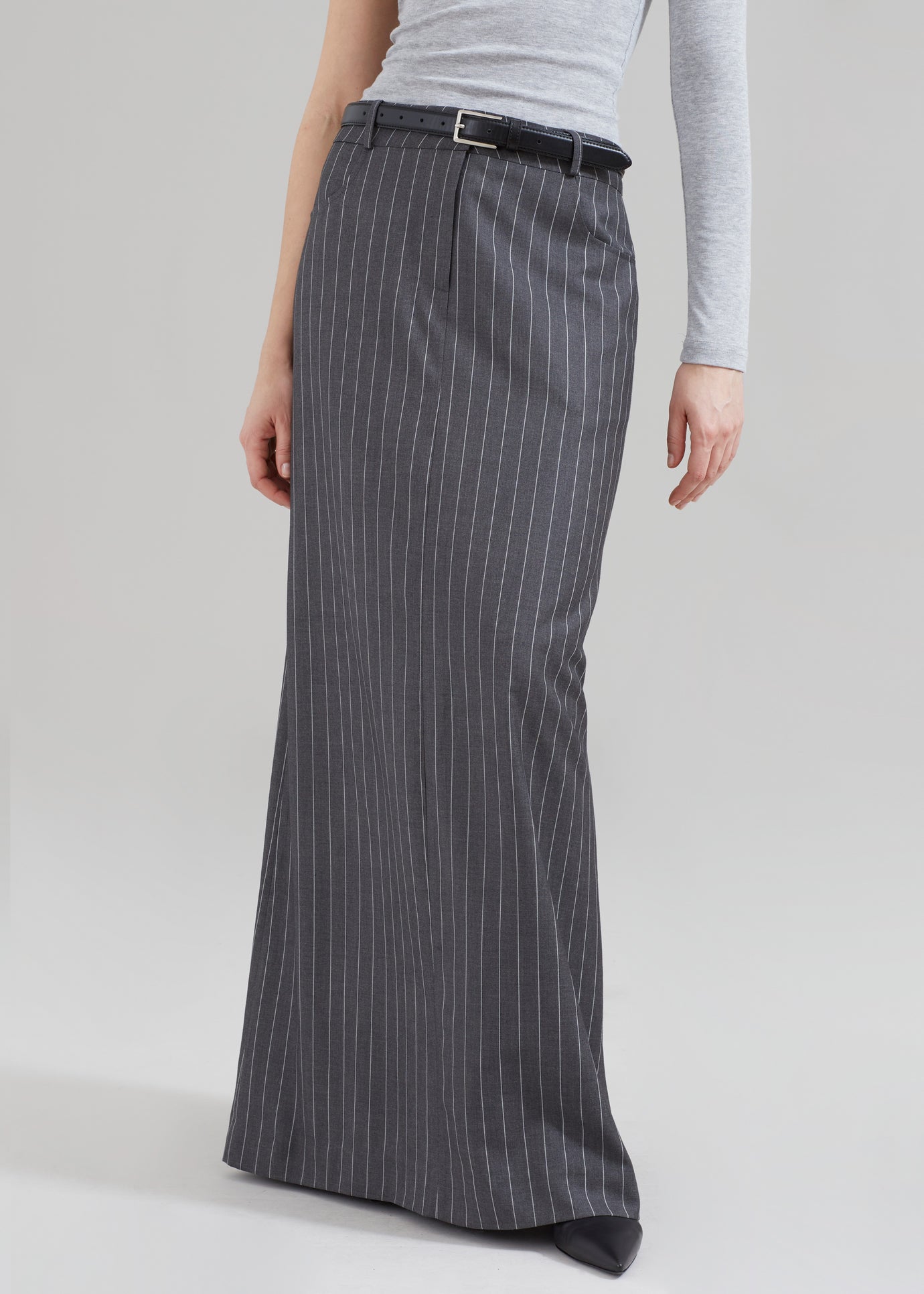 Malvo Long Pencil Skirt - Charcoal – The Frankie Shop
