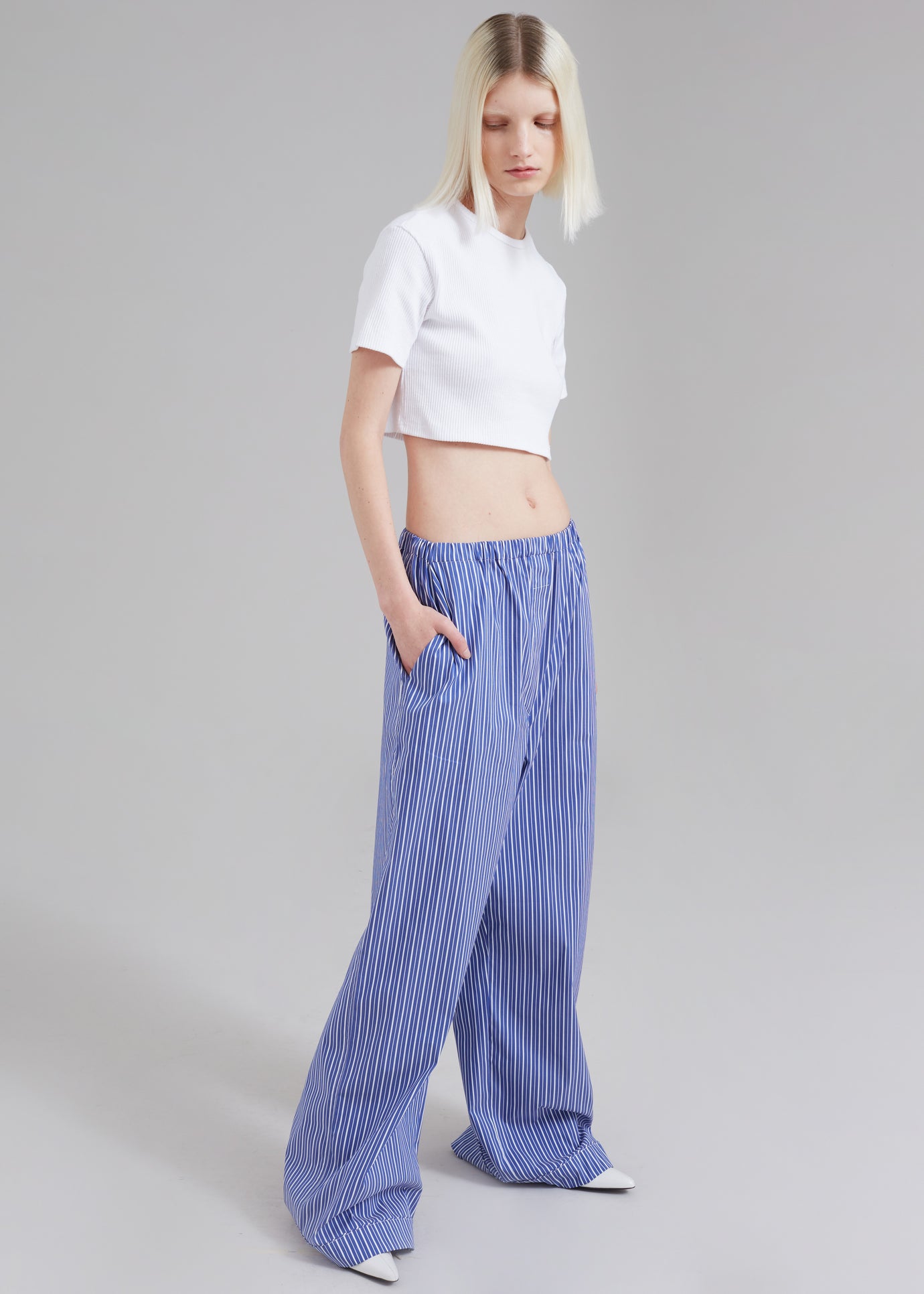 Kaline Light Blue Pants - White Stripe – The Frankie Shop