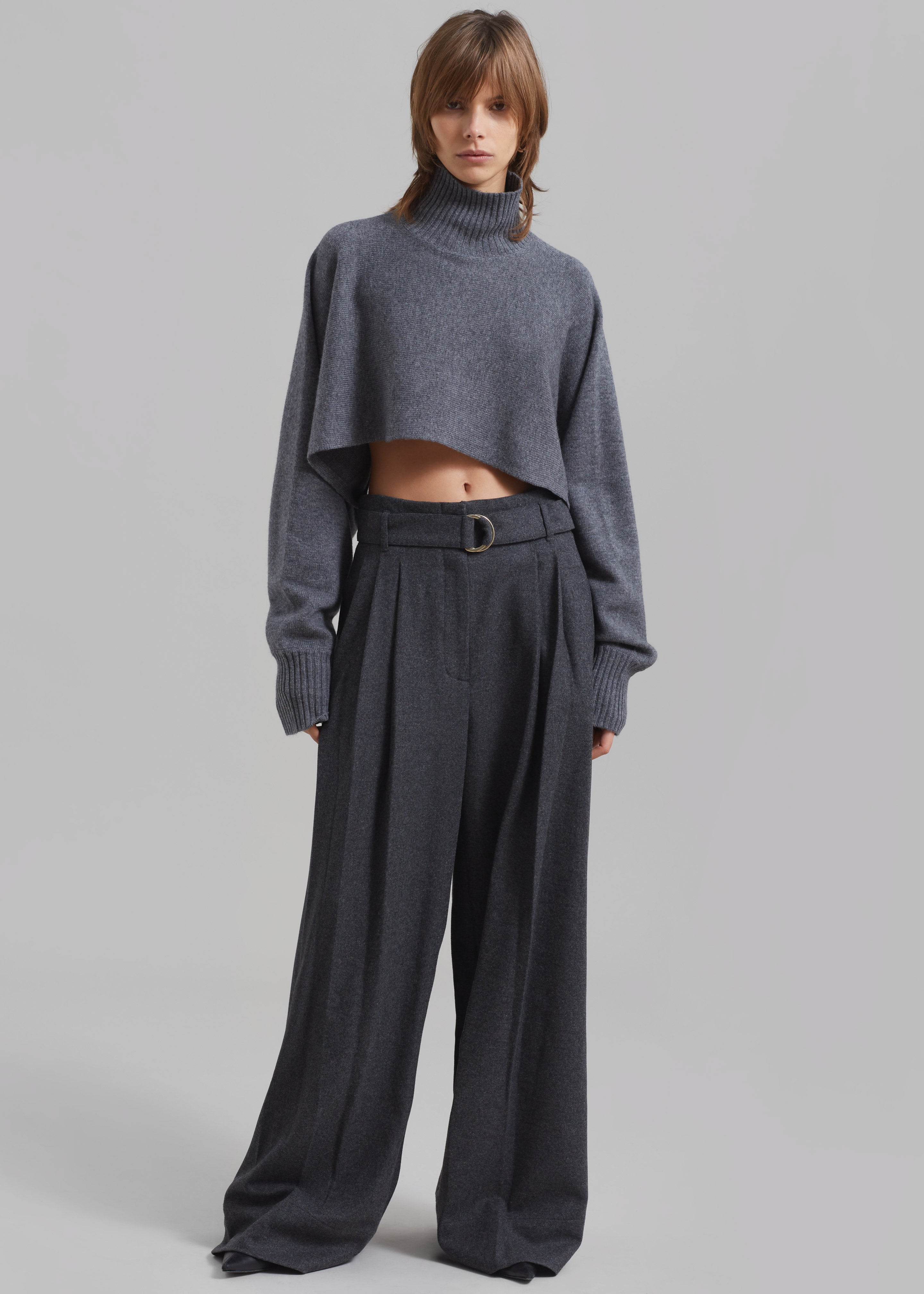 Pleated, cropped trousers | LYNNE