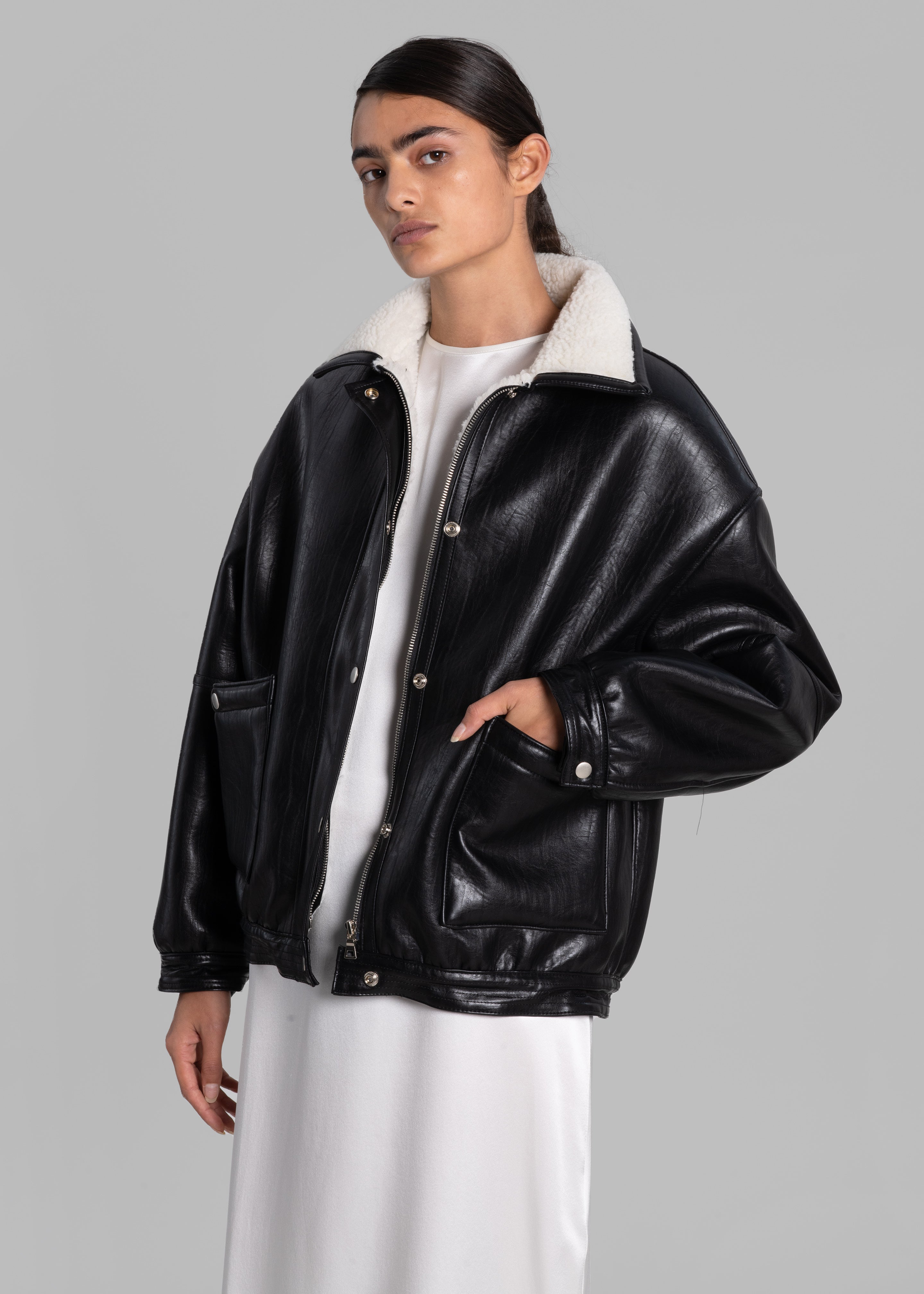 Arin Faux Leather Jacket - Black – The Frankie Shop