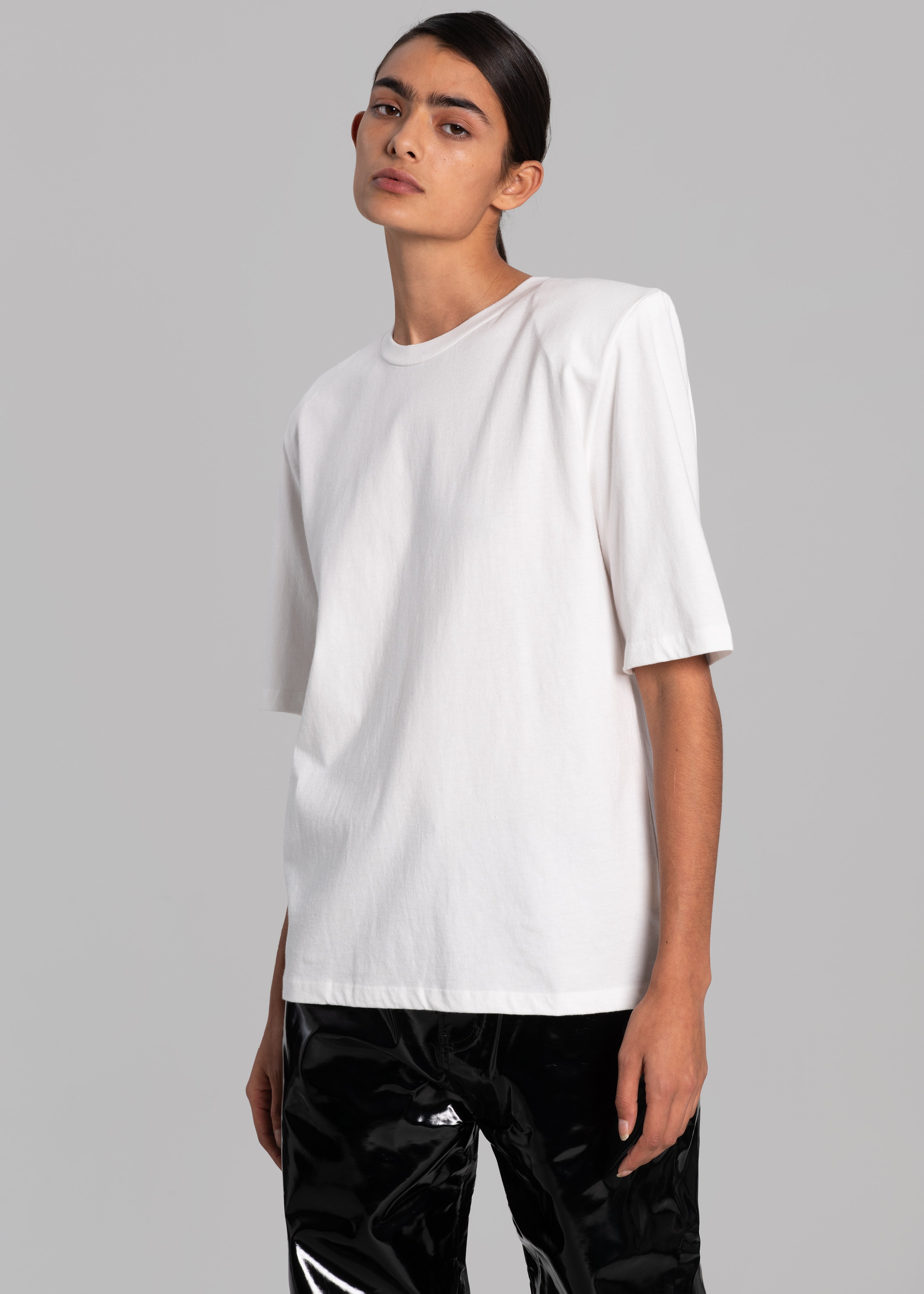 Eva Padded Shoulder Muscle T-Shirt - White – The Frankie Shop