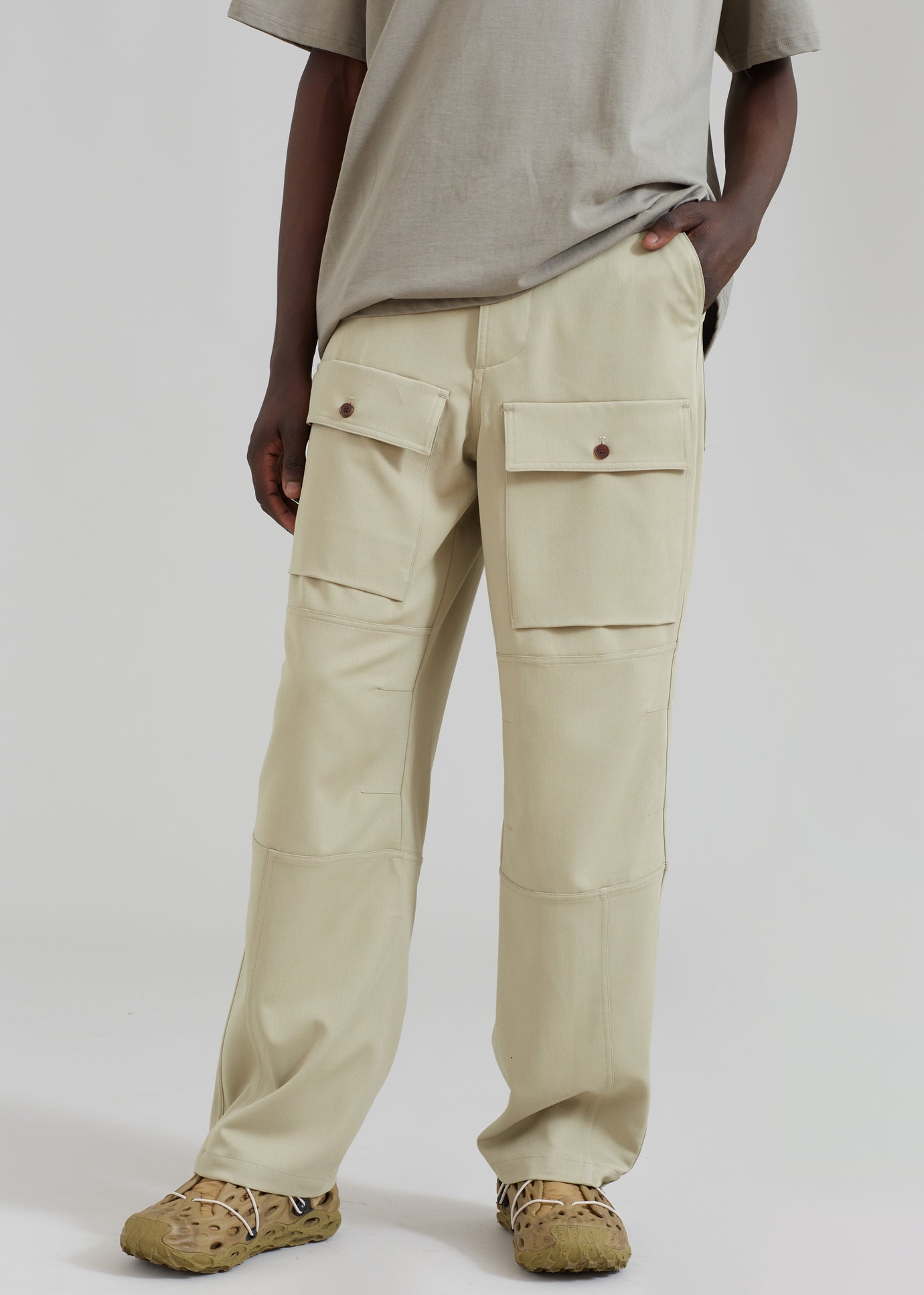 Navy Blue Polyester/Cotton Cargo Pant BK908NV