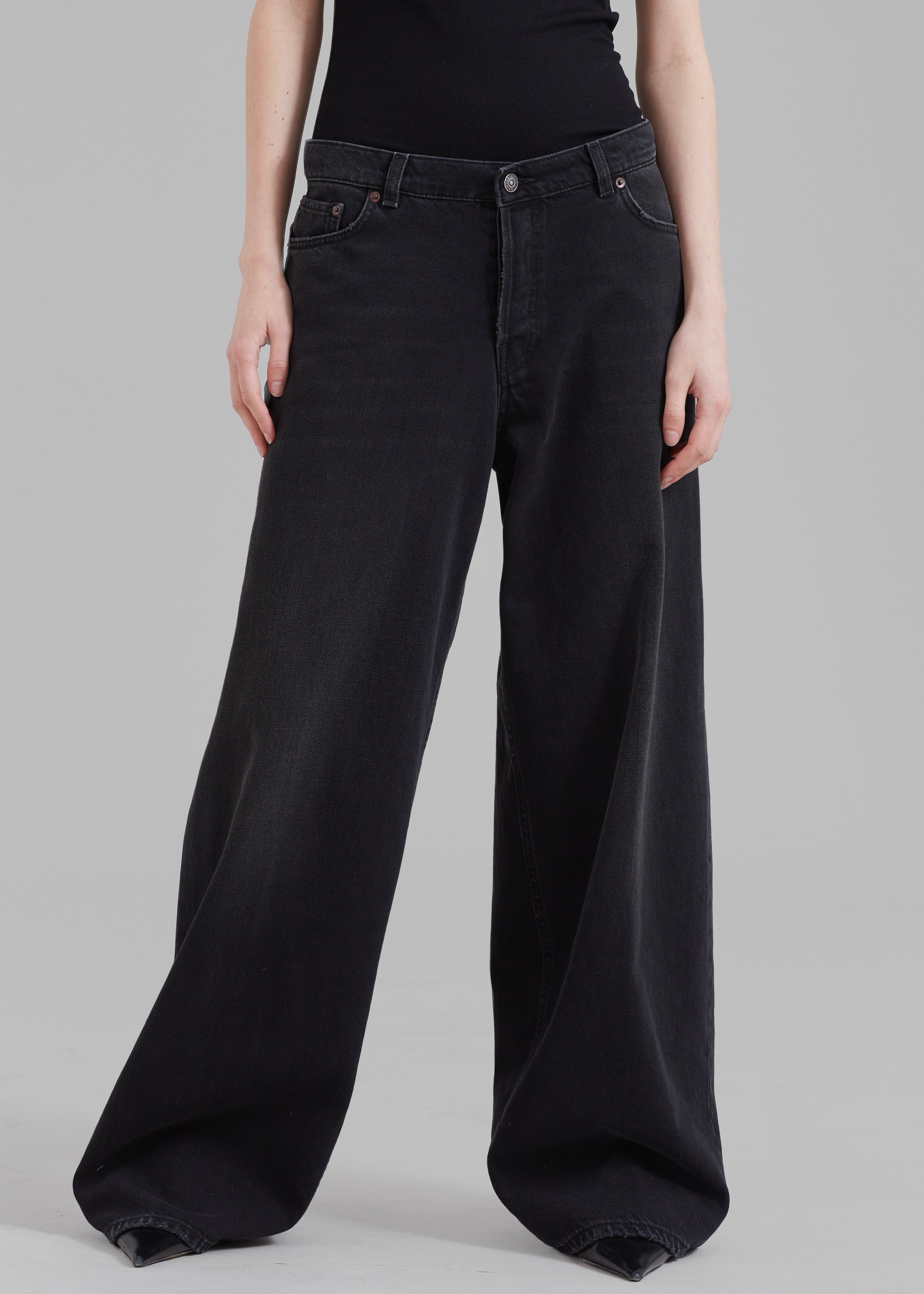 Hayla Contrast Denim Pants - Black – The Frankie Shop