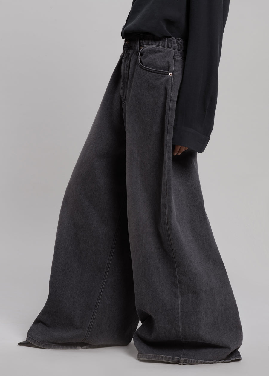 Sasha Wide Leg Jeans - Dark Grey - 1