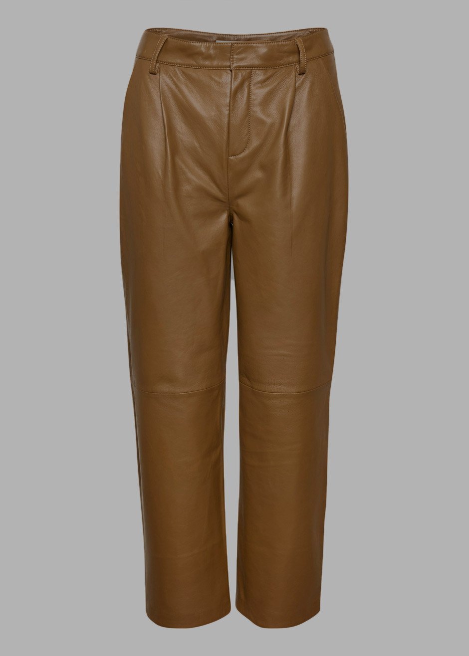Aliah Leather Culotte Trousers by Gestuz in Rubber – The Frankie Shop