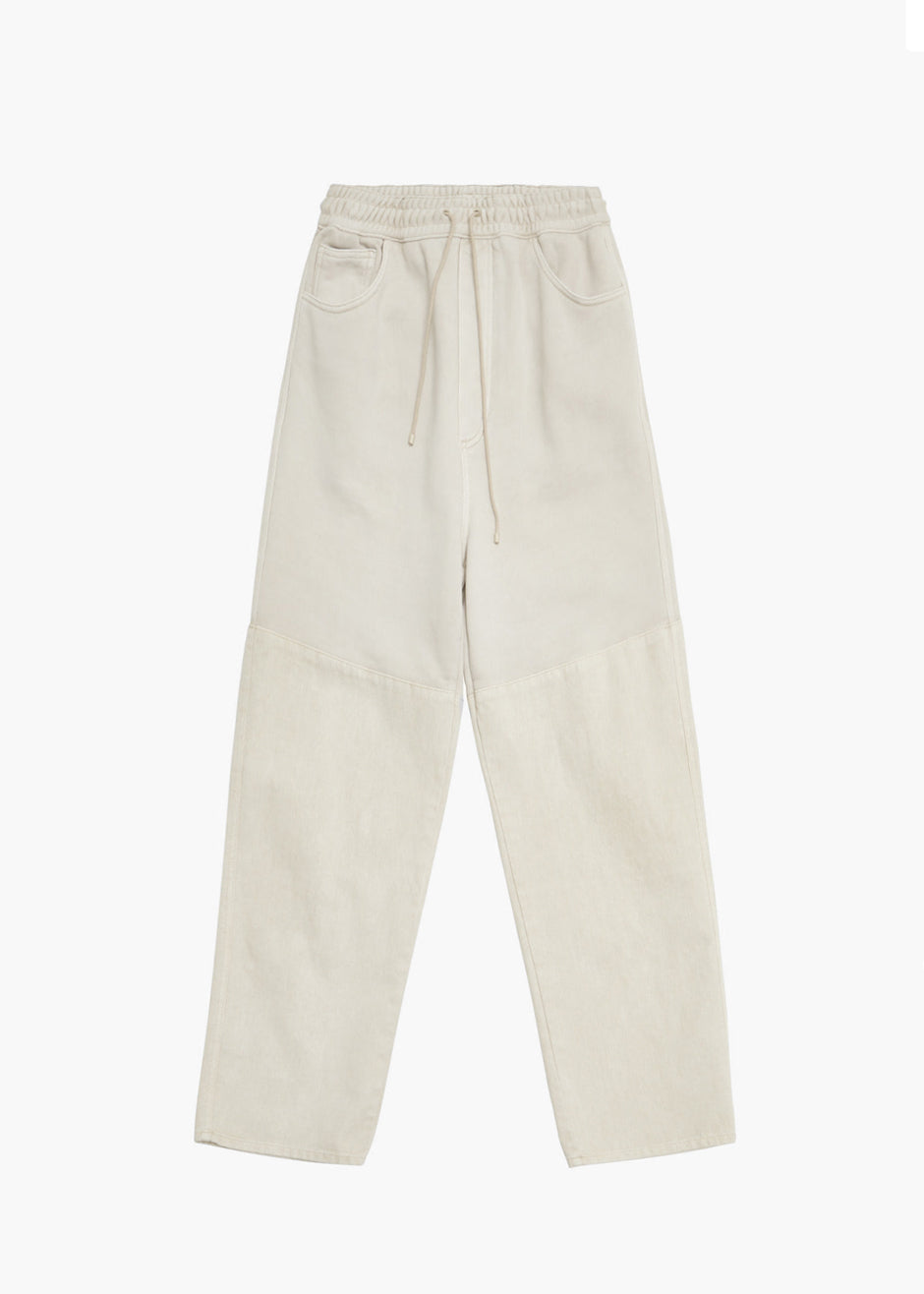 Amomento Drawstring Denim Pants - Beige