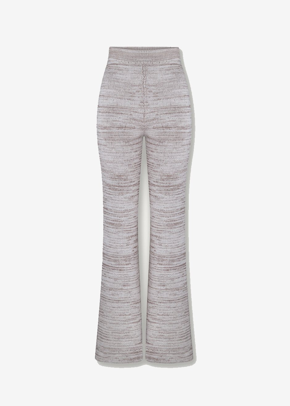 Bevza Knitted Pants - Light Beige Melange