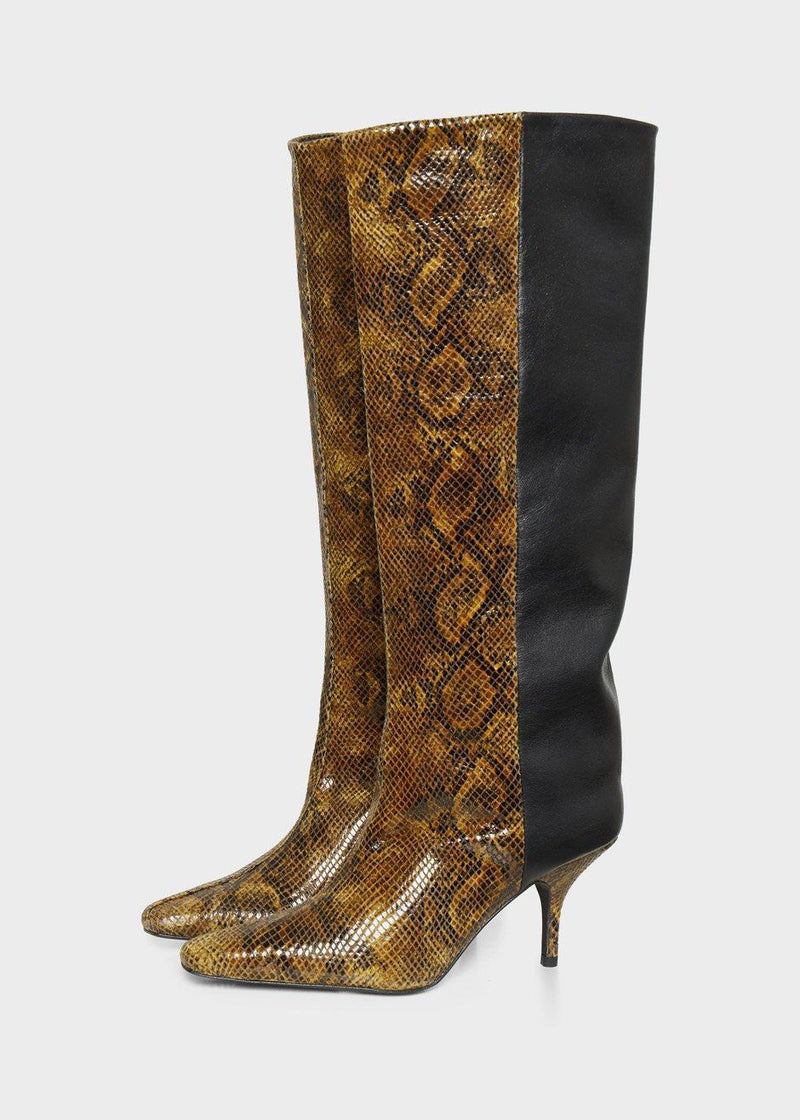 two tone leather boots