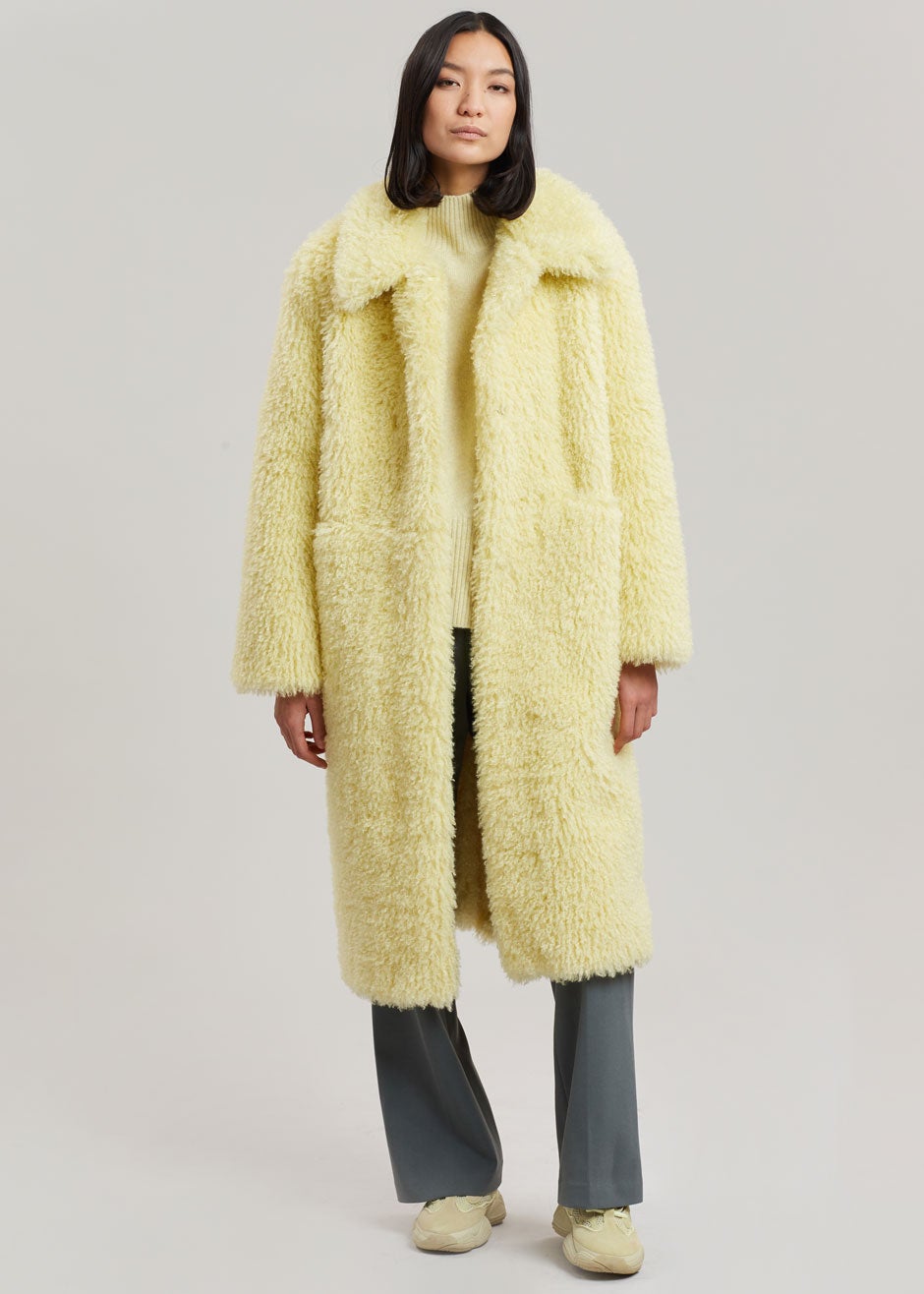 Dafna Sherpa Coat - Lemon – The Frankie Shop