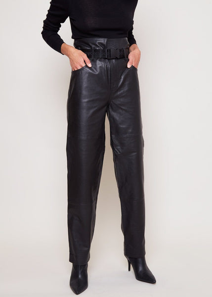 Dawn Leather Pants by Les Coyotes de Paris in Noir – The Frankie Shop