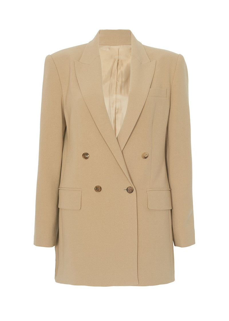 Double Breasted Suit Blazer in Classic Beige – The Frankie Shop