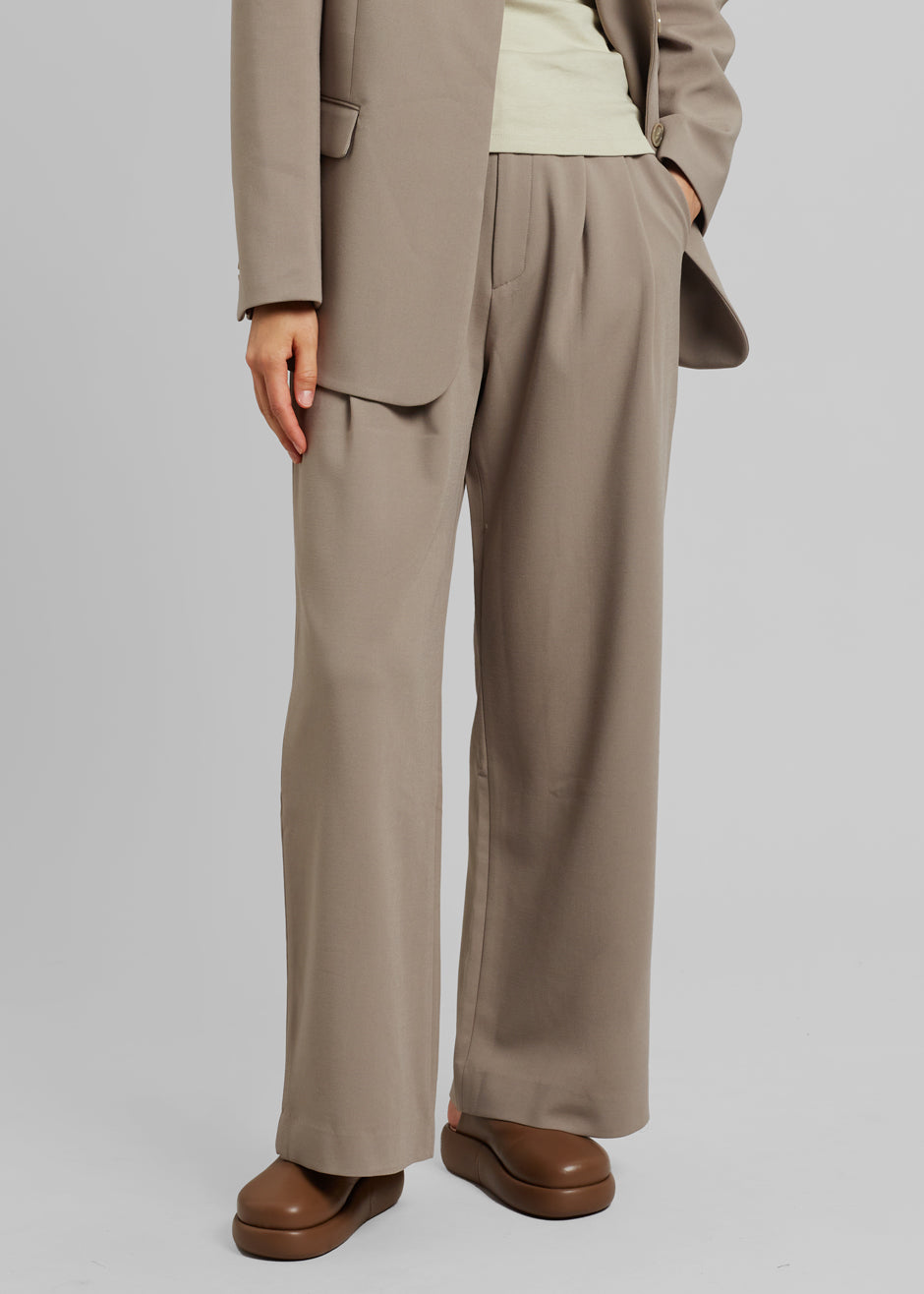 Trouser tropical wool taupe - Blugiallo - Tailoring reinvented