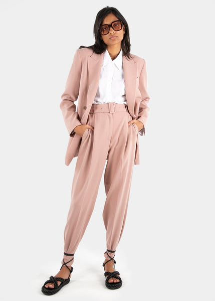 Elvira Belted Suit Pants in Pink – The Frankie Shop