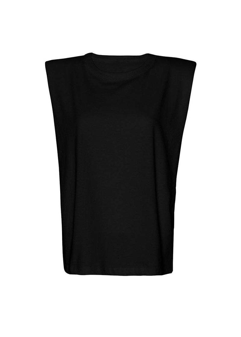 Eva Padded Shoulder Muscle T-Shirt - Black – The Frankie Shop