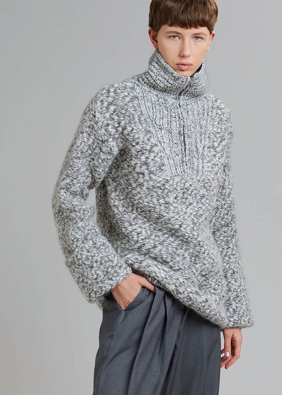 GANNI Chunky Mouline Pullover - Egret