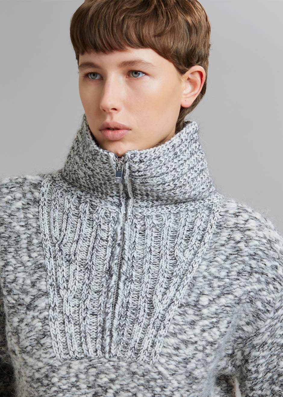 GANNI Chunky Mouline Pullover - Egret