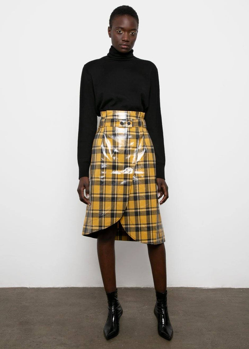 black and yellow skirt