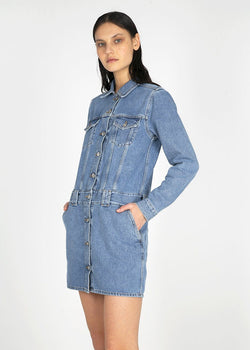 short denim dress