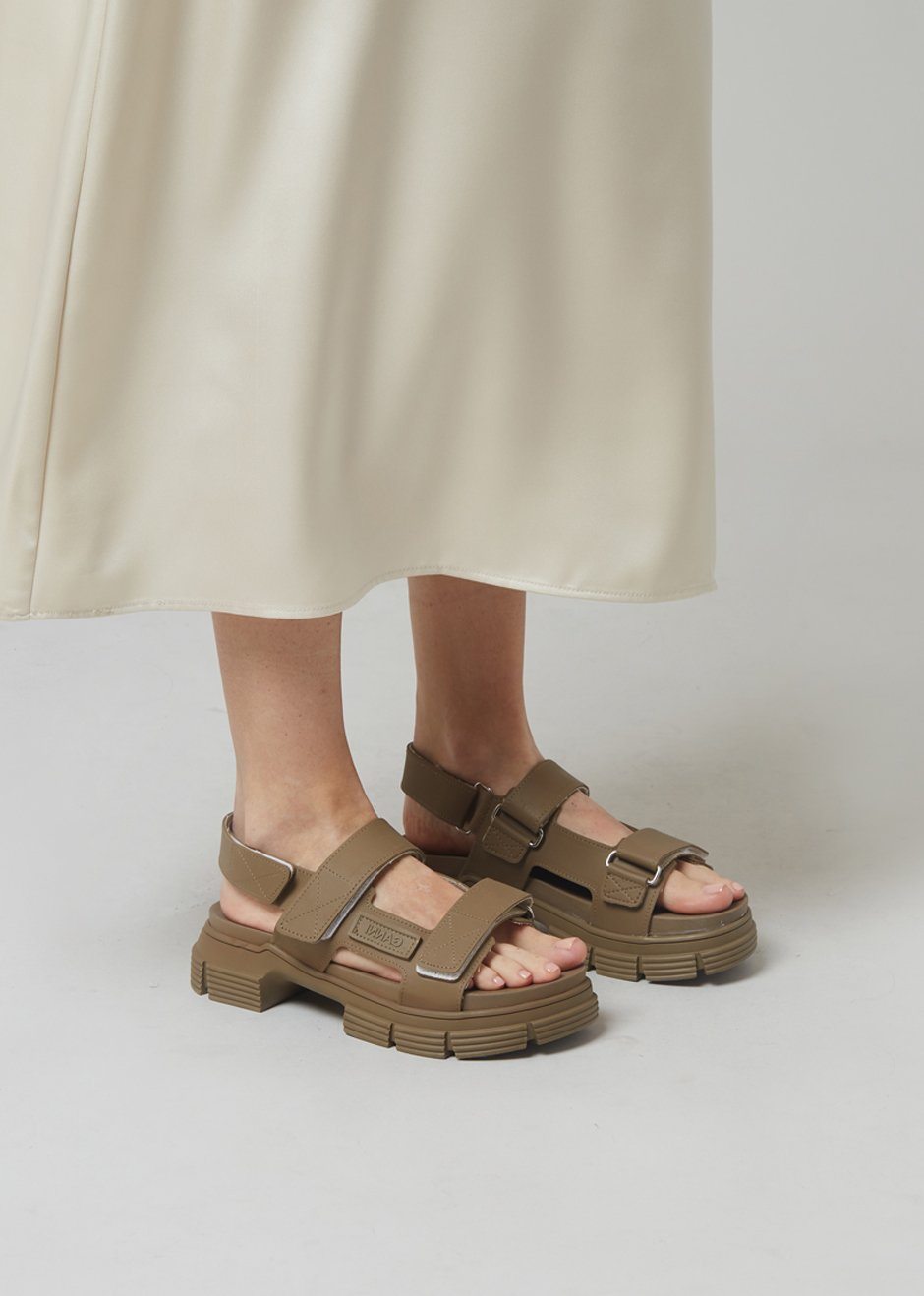 GANNI Recycled Rubber Sandals - Fossil