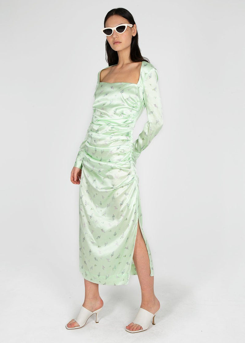 ganni green dress